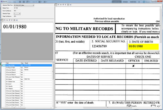 Classify and extract fields from scanned and filled forms.