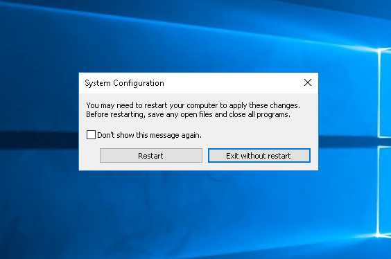 Reboot/Restart After Configuration Change