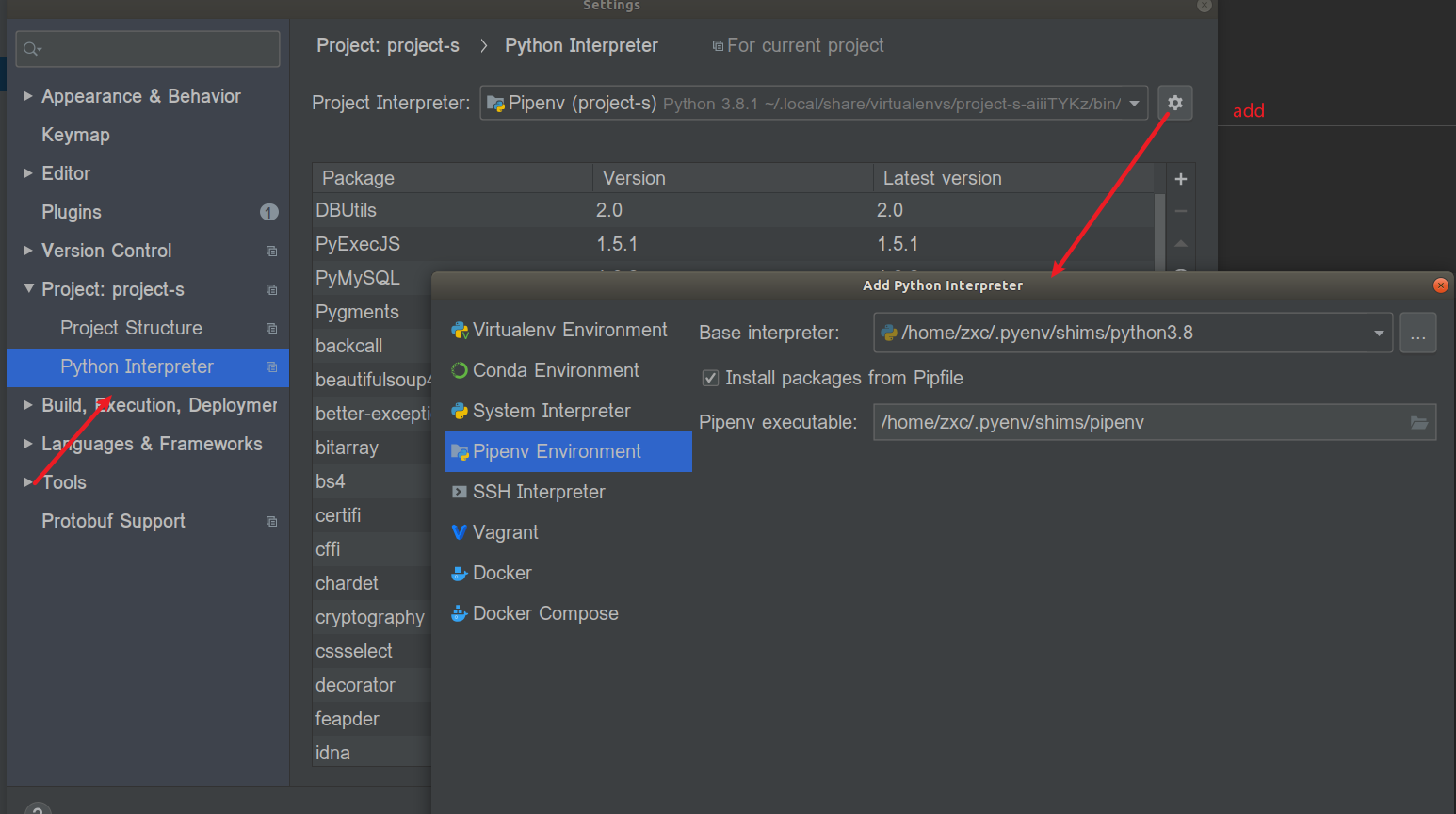 pycharm2020.1配置pipenv