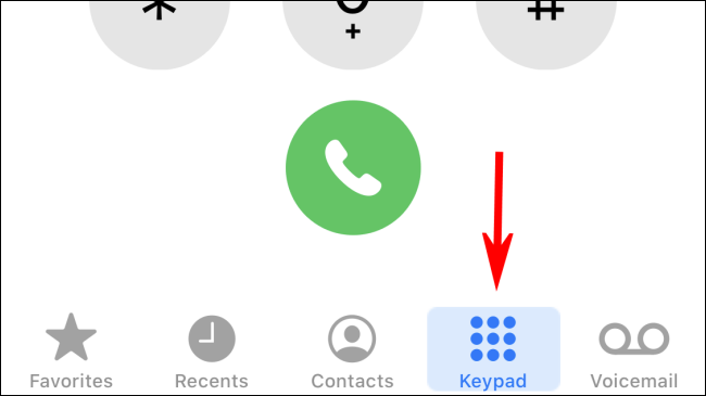 Tap on Keypad to switch to keypad mode