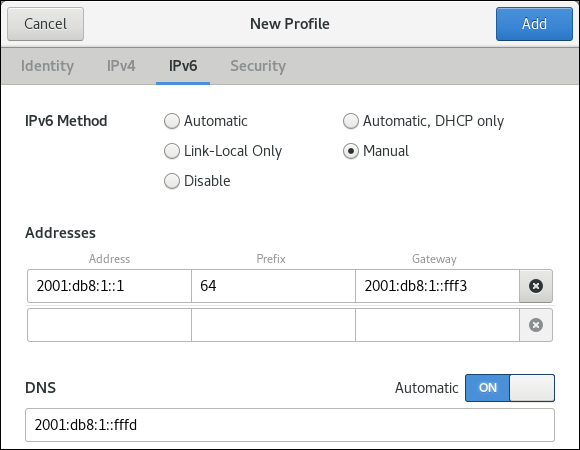 IPv6 设置控制中心 RHEL8