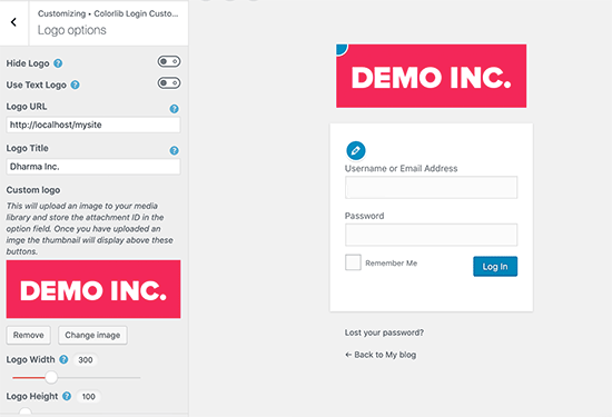 Upload custom logo to login page