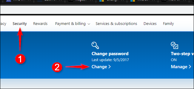 Change Password Microsoft Account Online