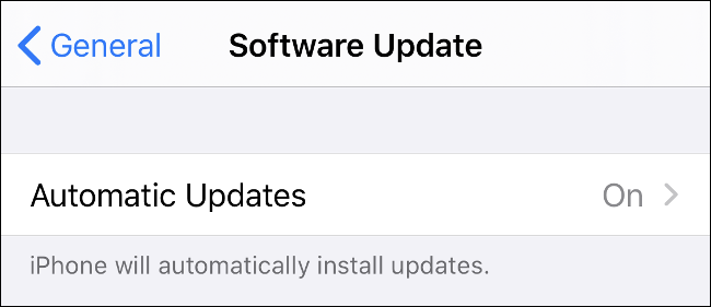 The "Software Update" menu on iOS.