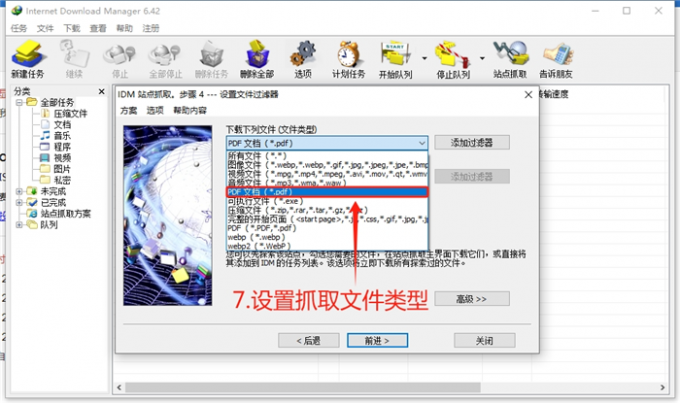 设置抓取文件类型