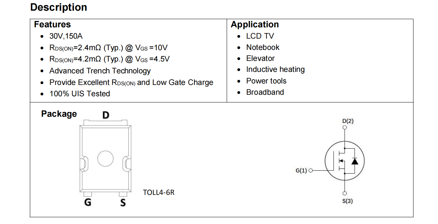 FMA30H150SL N Channel Trench Power MOSFET WINTEC:1054164321  MOS管  第1张