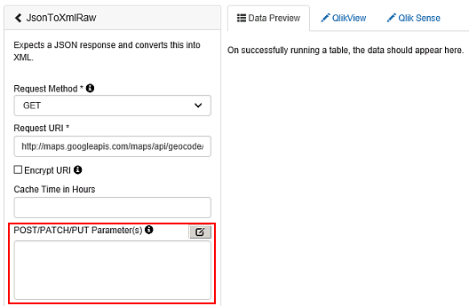 Qlik Sense : Fetching data with Qlik Web Connectors