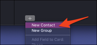 macOS add new contact