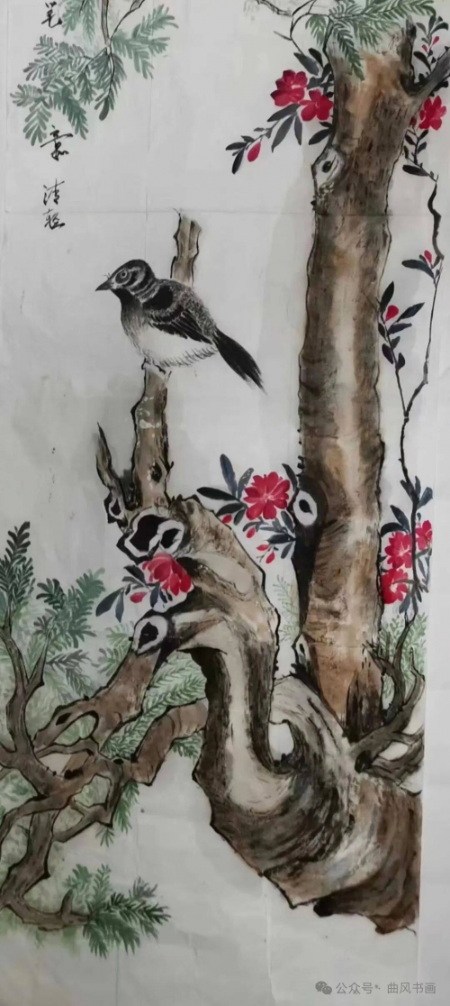 国画人生,曾荣获"大鹏教育学习标兵"奖,入选"八一建军节优秀作品"奖