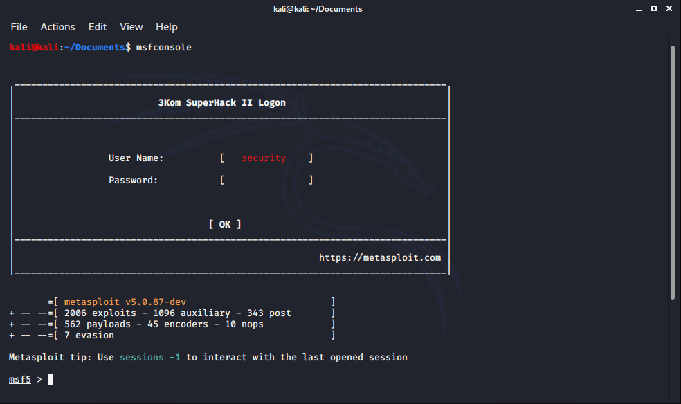 msfconsole