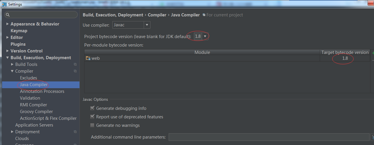 修改 Java 编译器设置