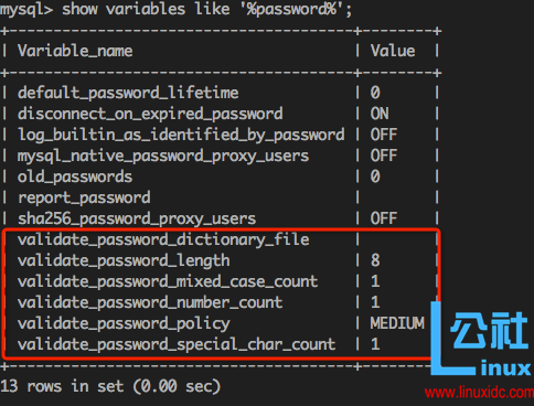 mysql密码策略