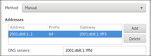 IPv6 settings nm connection editor