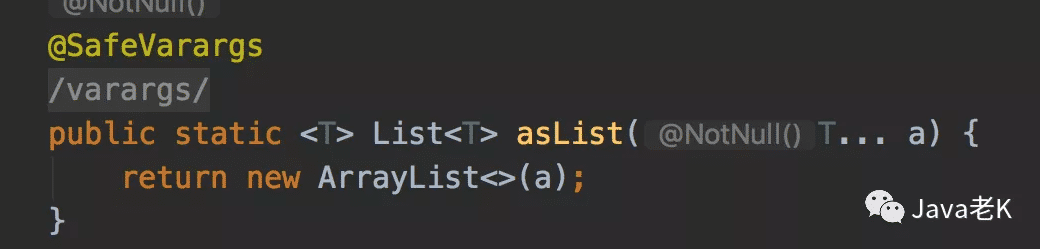 java中的asList_Java Arrays.AsList原理及用法实例