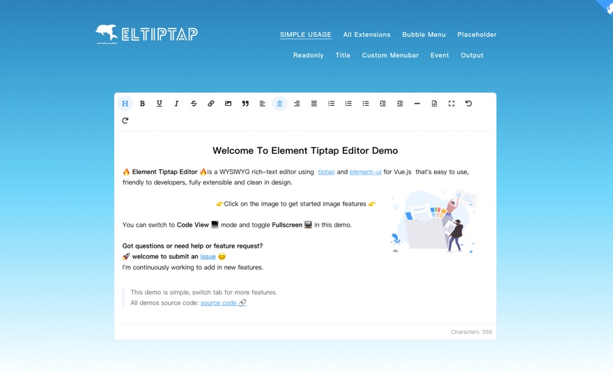 Element Tiptap Editor 官网