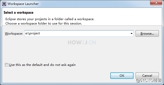 HelloWorld系列教材 (四)- 使用ecipse创建第一个 java project插图1 选择工作区