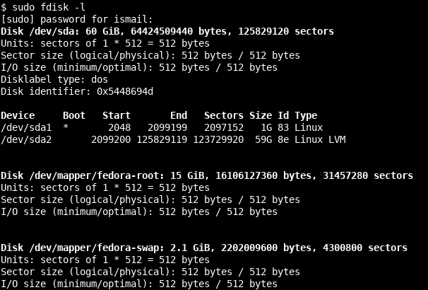 List Partitions With fdisk