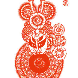 国潮国粹剪纸风京剧人物psd素材让东方韵味更浓