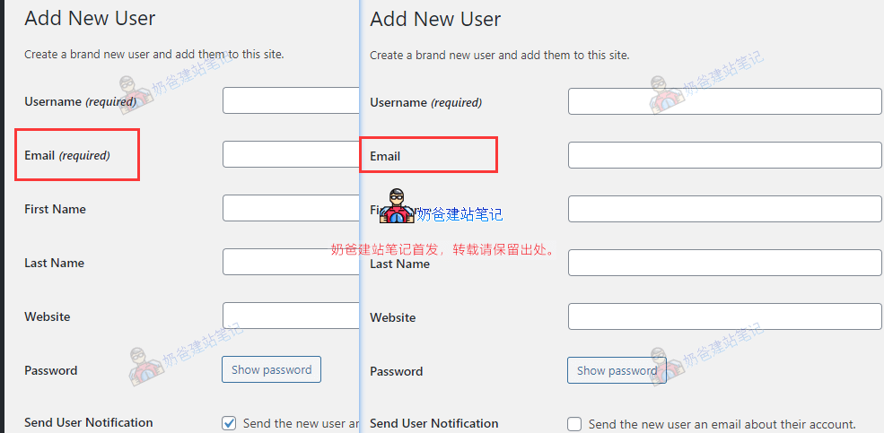 php邮箱必填,WordPress移除用户新注册时邮件必填选项（注册不填邮箱/邮箱非必填）...