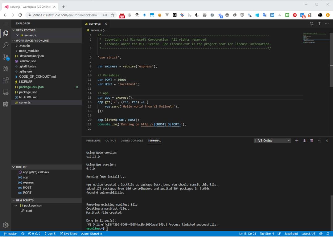 重磅！微软发布 Visual Studio Online：Web 版 VS Code + 云开发环境