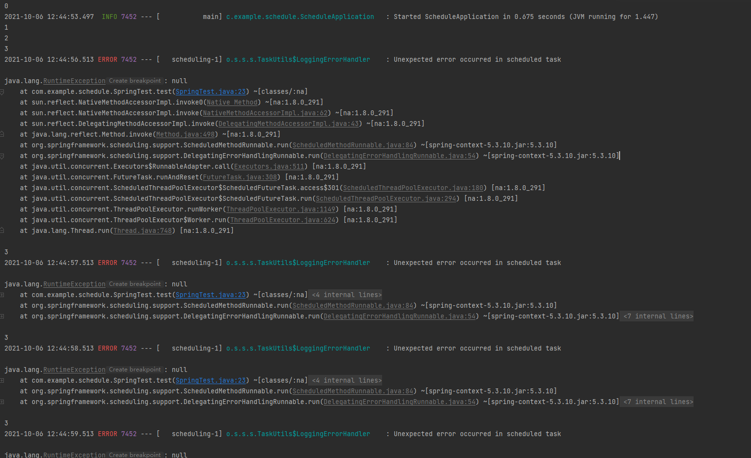 定时任务异常终止 spring VS JDK