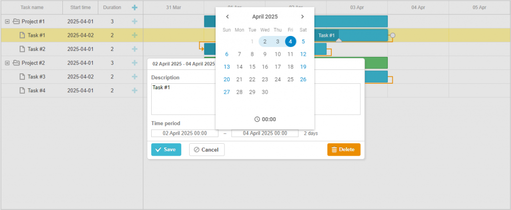使用JavaScript日历小部件和DHTMLX Gantt的应用场景