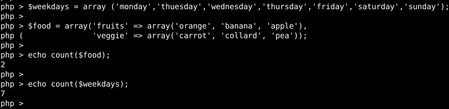 Array Length with count() Function