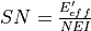 SN = \frac{E'_{eff}}{NEI}