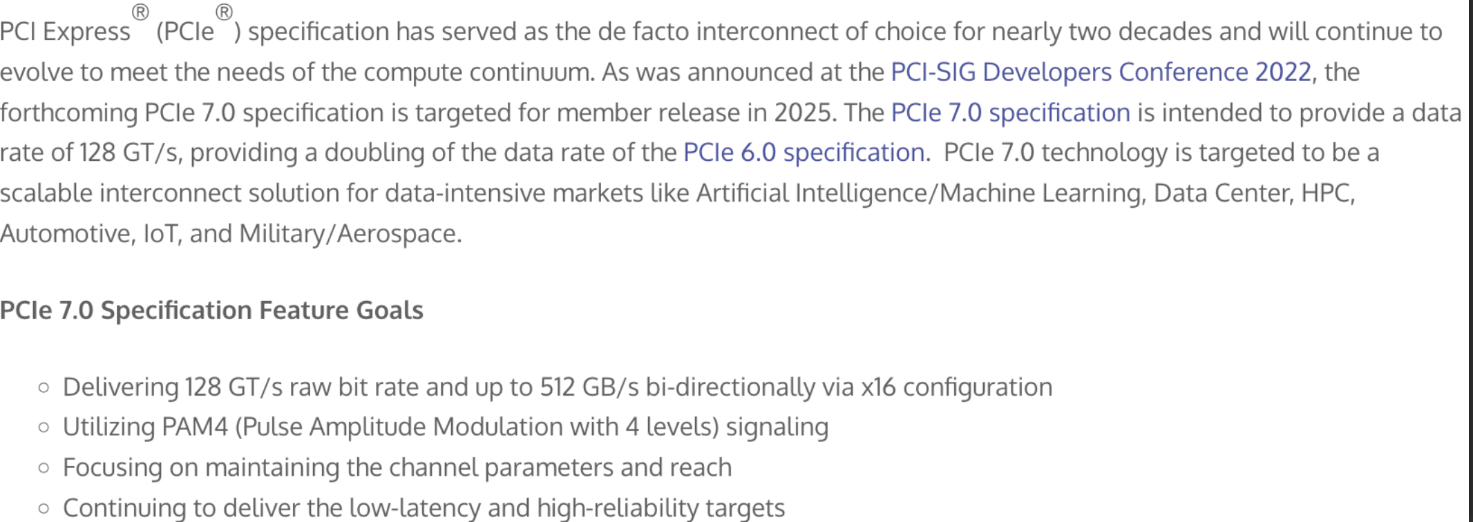 pcie 6.0/7.0相对pcie 5.0的变化有哪些？