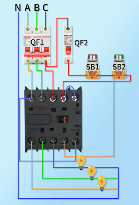 为什么c相电路在前面接触器的起保停电路接线