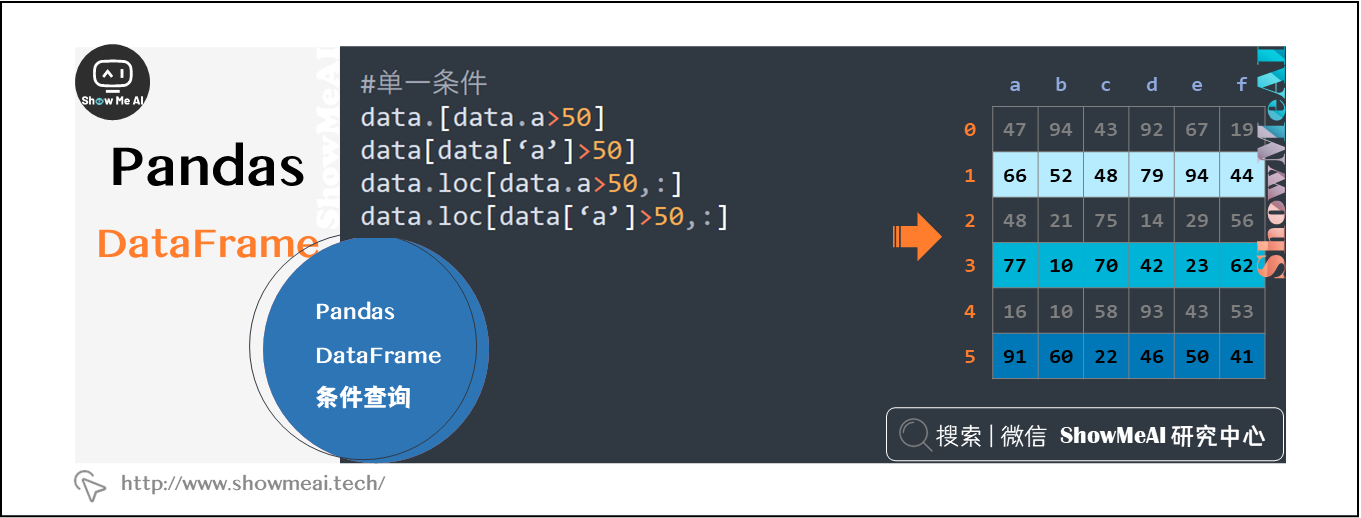 pandas Dataframe条件查询