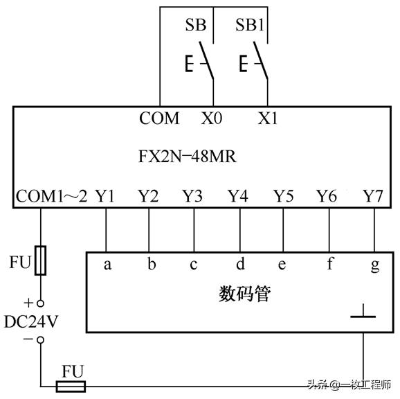 plc数码管接线图图片