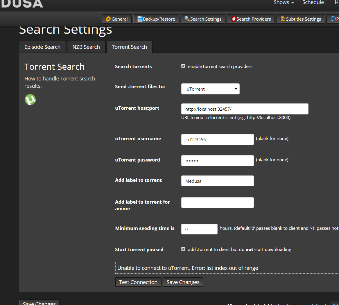 Cannot Connect With Utorrent Client Missing Torrent Download Path In Webui Command To Utorrent 开源项目 Csdn问答