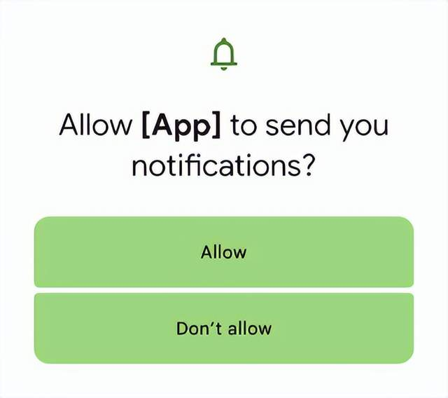 △ Android 13 中的通知权限对话框
