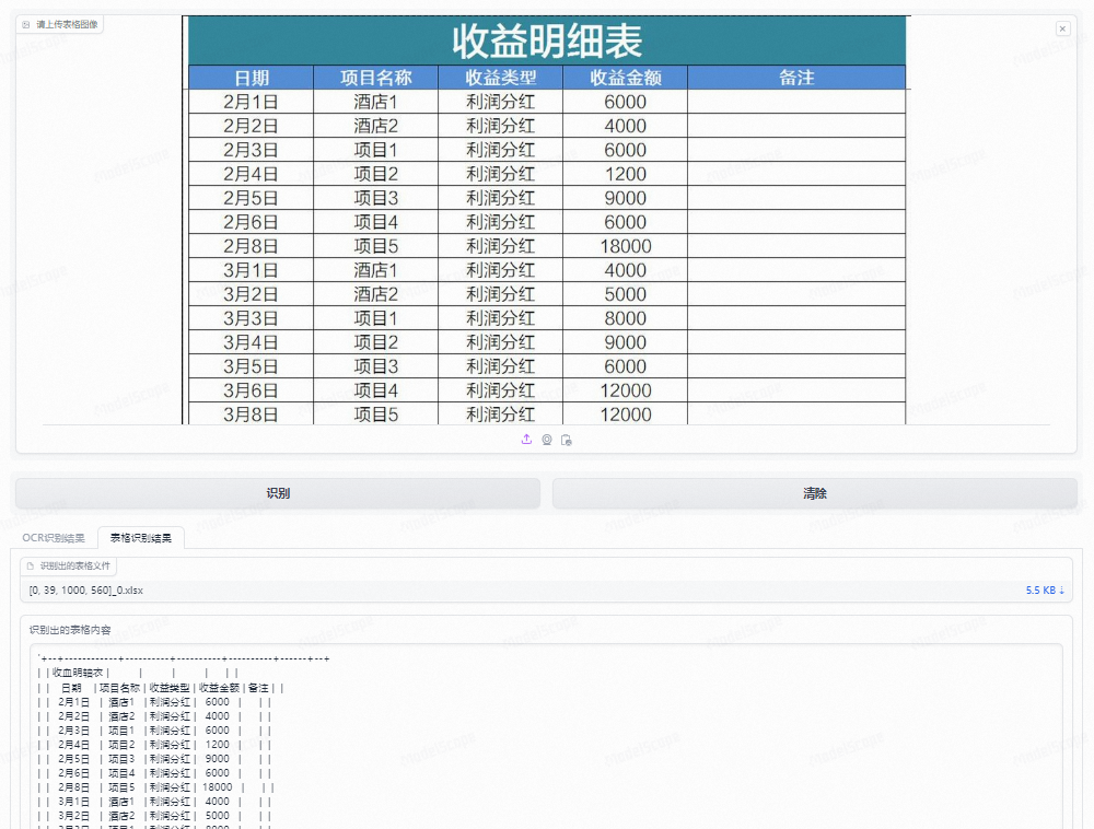 智能图片识别表格