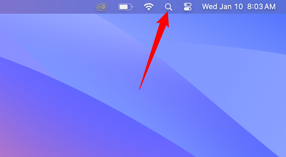 Click the small Spotlight search icon.