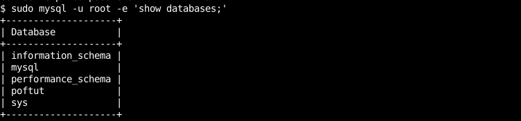 List Databases From Bash without Entering MySQL Shell
