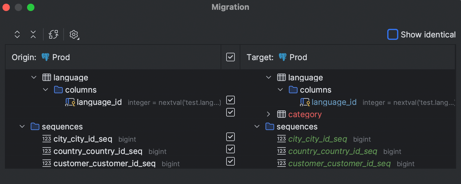 New UI for schema migration dialog