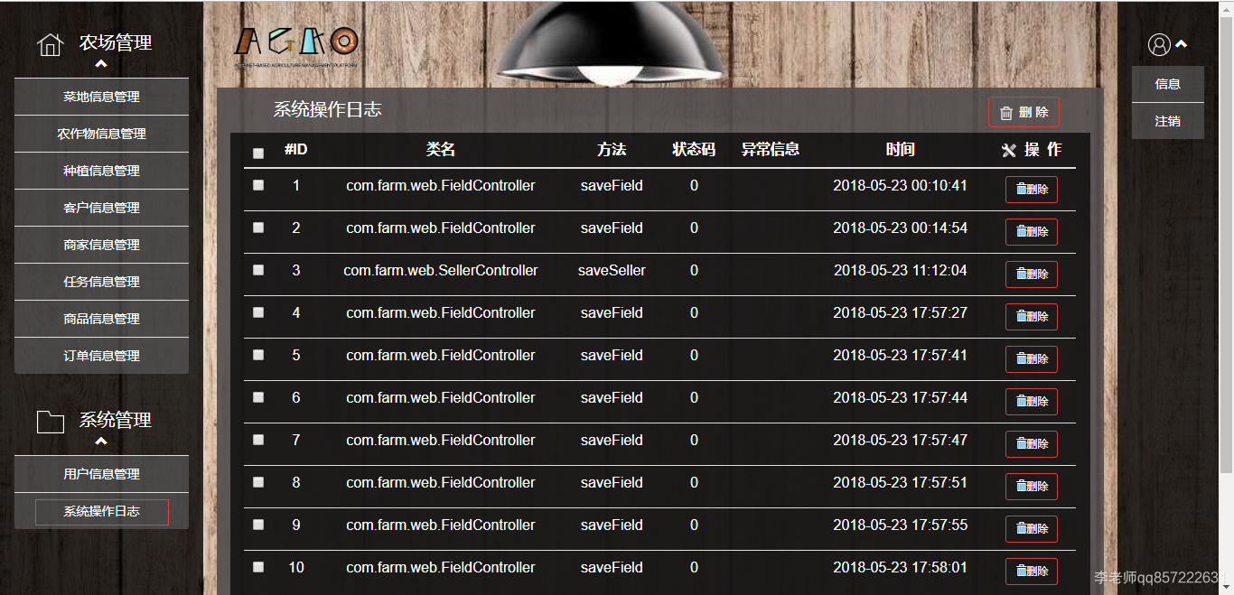 java+ssm+mysql农场信息管理系统