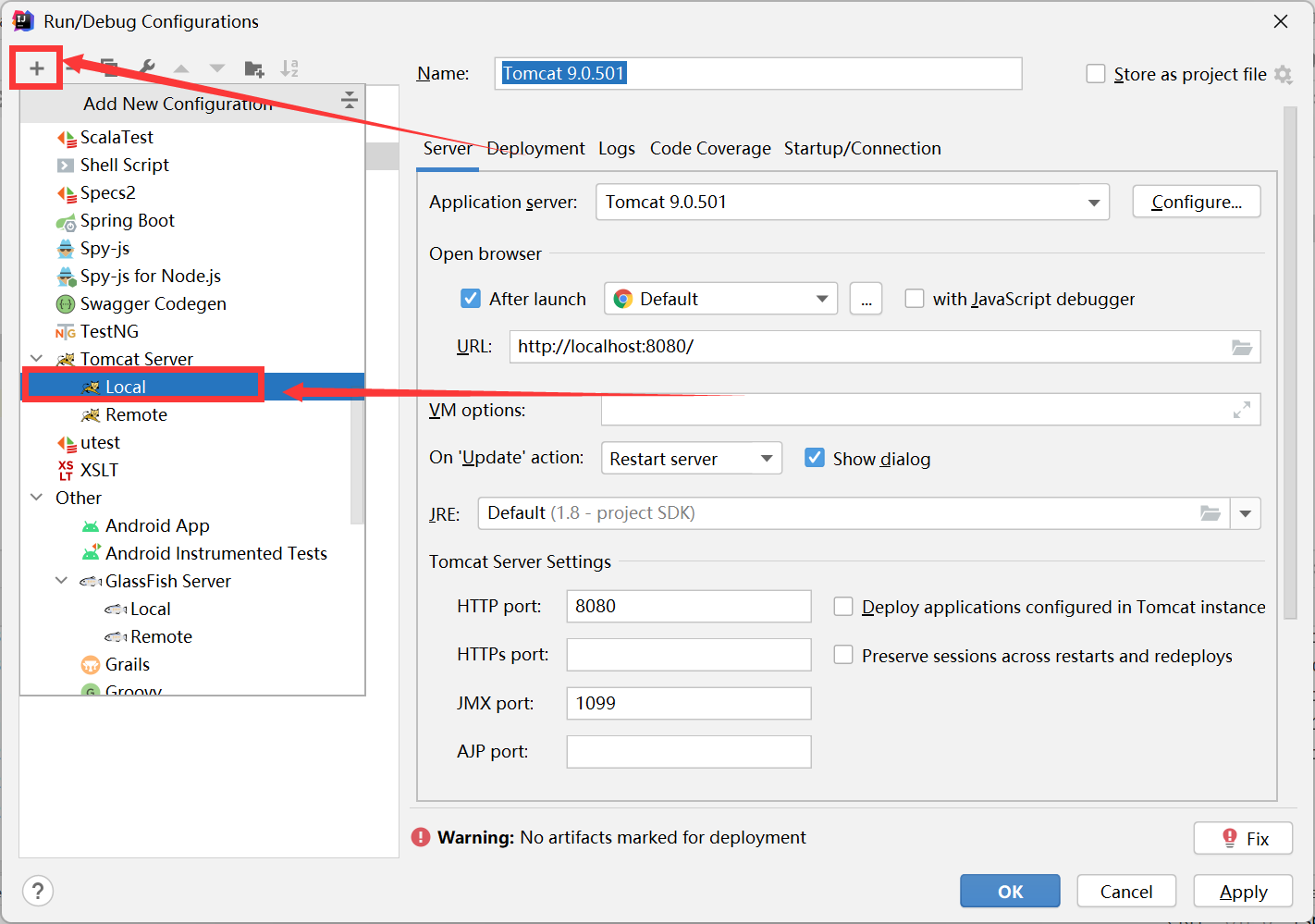 There is no configured/running web-servers found! Please, run any web-configuration and hit the Refr...