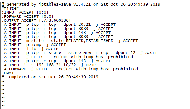 CentOS中的iptables配置