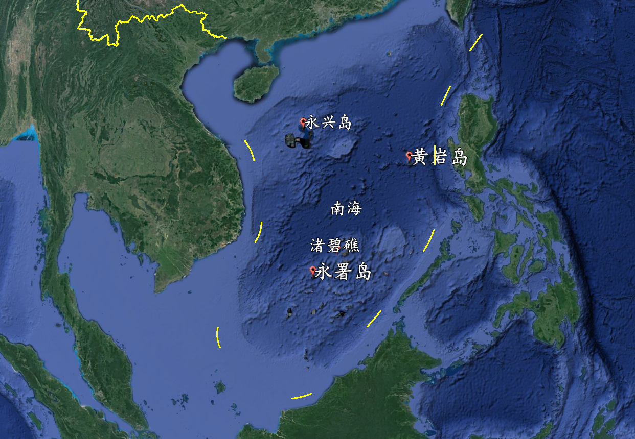 南海海域面积有300多万平方公里,我国 "九段线"内得南沙群岛所辖的