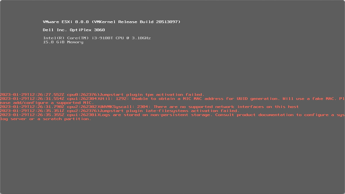 ESXi 安装工具加载出错