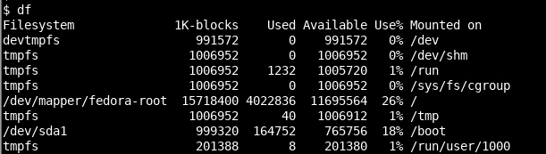 Get Disk Usage With df