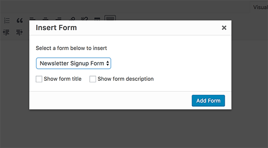 Insert form