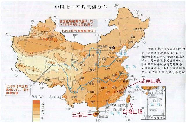 加上温带大陆性气候晴天多降水少,7月均温普遍较高