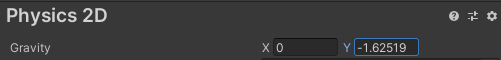 Adjust gravity in physics settings
