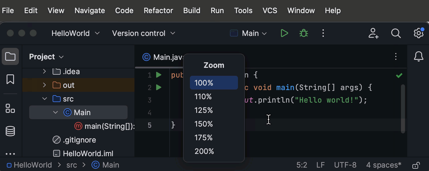 全 IDE 缩放