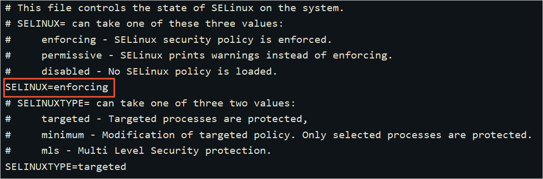 开启或关闭SELinux